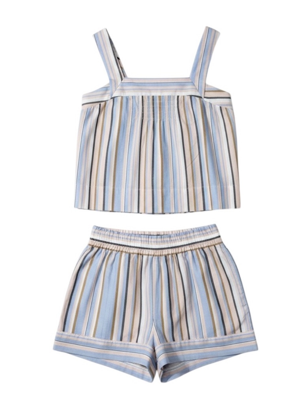 Caroline Constas 2 Piece Set Striped Cotton Tank Shorts NWT Size Small